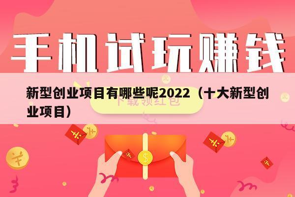 新型创业项目有哪些呢2022（十大新型创业项目）