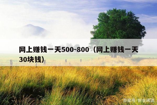 网上赚钱一天500-800（网上赚钱一天30块钱）