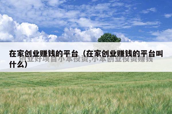 在家创业赚钱的平台（在家创业赚钱的平台叫什么）
