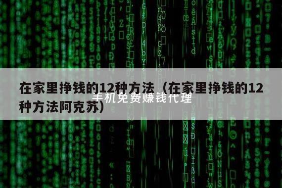 在家里挣钱的12种方法（在家里挣钱的12种方法阿克苏）